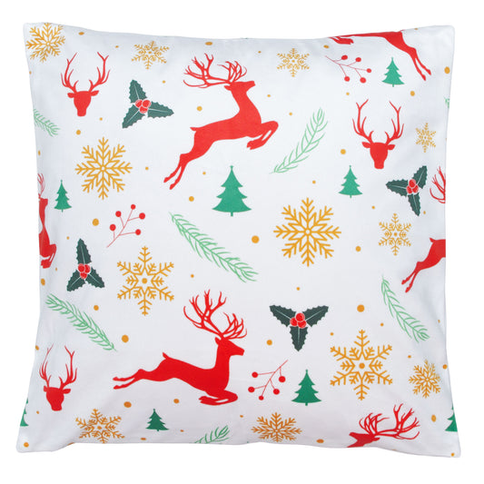 Velvet Christmas Cushion Cover- White