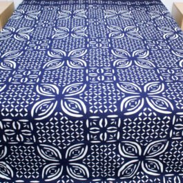 Navy Blue Color Indian Applique Cutwork Kantha Bedspread