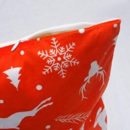 Set of 2 Red Christmas Decorative Velvet Cushion Covers 16 x 16 inch
